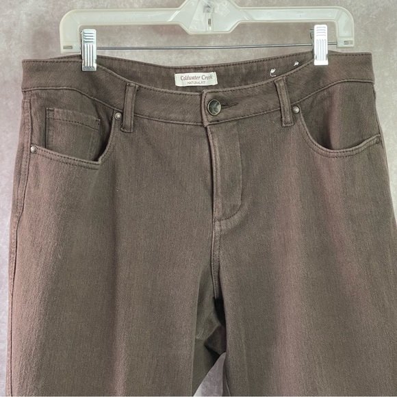 ColdWater Creek Chocolate Brown Natural Fit Stretch 5-Pocket Jeans Size 16 P - Picture 2 of 12